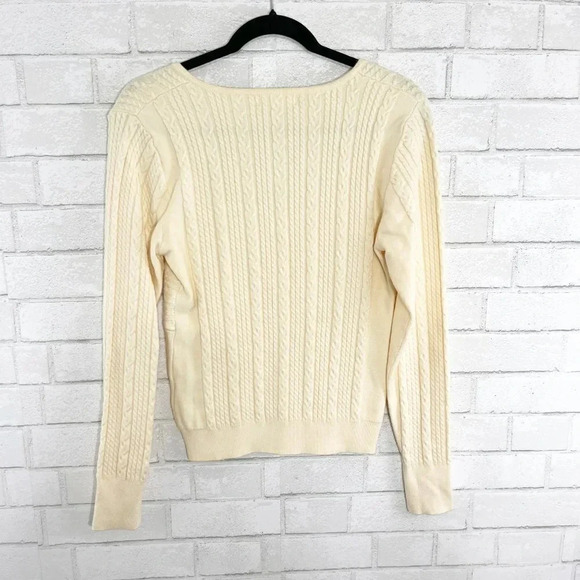 Heartloom - Revolve Cream Cable Knit Sweater Women's Size Large - Picture 5 of 8